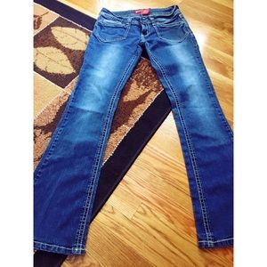 Red Rivet Flare Jeans